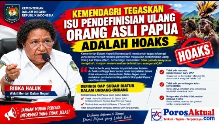Kemendagri Tegaskan Isu Pendefinisian Ulang Orang Asli Papua adalah Hoaks