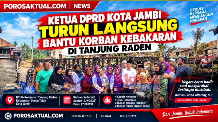 Ketua DPRD Kota Jambi Turun Langsung Bantu Korban Kebakaran di Tanjung Raden