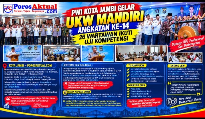 PWI Kota Jambi Gelar UKW Mandiri Angkatan ke-14, 26 Wartawan Ikuti Uji Kompetensi