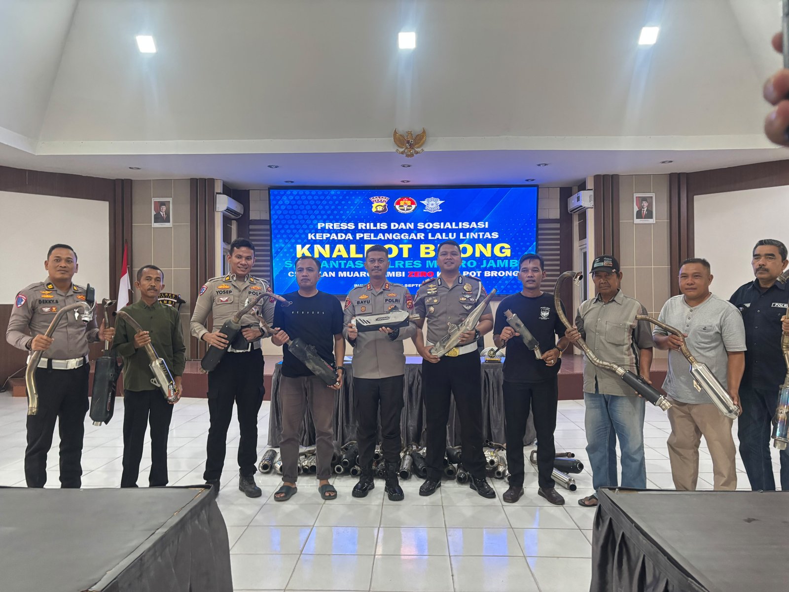 Satlantas Polres Muaro Jambi Tegas Gebuk Knalpot Brong, 50 Pelanggar Dipanggil Bersama Orang Tua