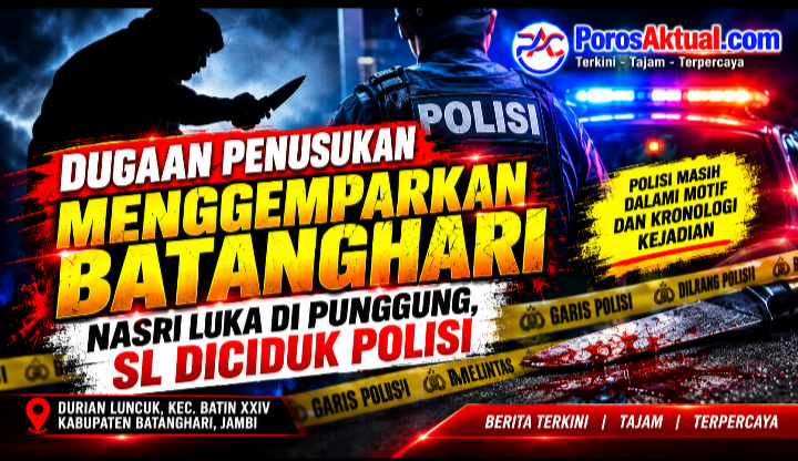 Dugaan Penusukan Menggemparkan Batanghari, Nasri Luka di Punggung, SL Diciduk Polisi
